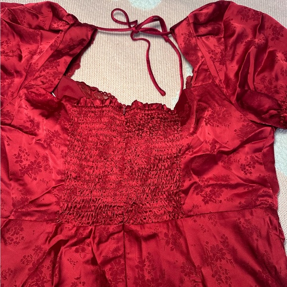 SERITA JACQUARD SATIN MAXI DRESS IN RED - size XL - Lait Collection - Picture 5 of 9